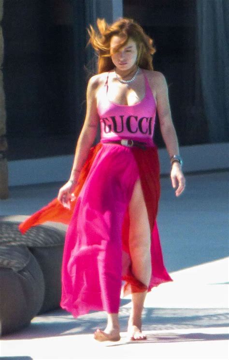 lindsay lohan pink gucci shirt|lindsay lohan gown.